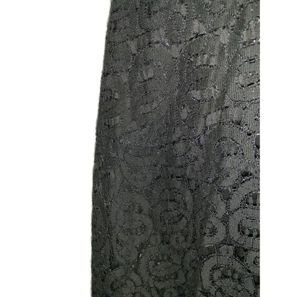 ANNE KLEIN Size 10 A-Line Dress Black Lace Cap Sleeve Knee Length - Picture 3 of 6